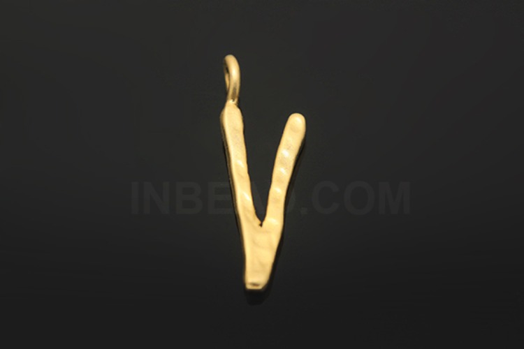 S1073-Matt Gold Plated-(2pcs)-Initial Pendant V-Jewelry Making-Wholesale Jewelry Finding-Jewelry Supplies-Wholesale Initial, [PRODUCT_SEARCH_KEYWORD], JEWELFINGER-INBEAD, [CURRENT_CATE_NAME]