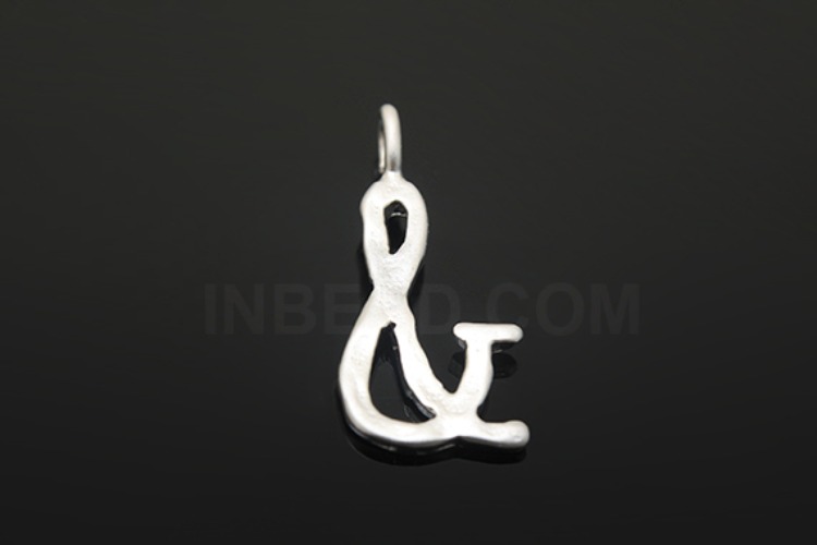 S1114-Matt Rhodium Plated-(2pcs)-Hammered Brass Initial &amp;-Jewelry Making-Wholesale Jewelry Finding-Jewelry Supplies-Wholesale Initial, [PRODUCT_SEARCH_KEYWORD], JEWELFINGER-INBEAD, [CURRENT_CATE_NAME]