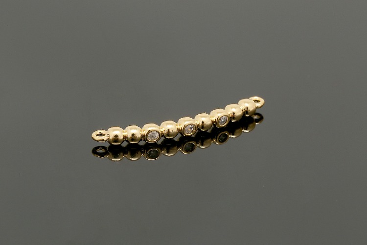 [W] H494-Gold Plated-(20pcs)-2mm Dot&amp;Cubic Curved Bar Charms-Wholesale Pendants, [PRODUCT_SEARCH_KEYWORD], JEWELFINGER-INBEAD, [CURRENT_CATE_NAME]