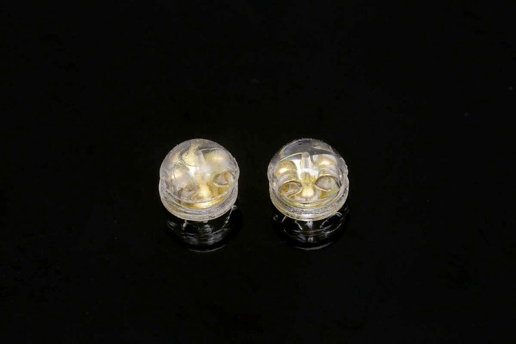 CH0028-Gold Plated (10pcs)-5mm Silicone Ear Stud Back Stoppers-Clear Silicone Ear Plugs-Earring Stoppers, [PRODUCT_SEARCH_KEYWORD], JEWELFINGER-INBEAD, [CURRENT_CATE_NAME]