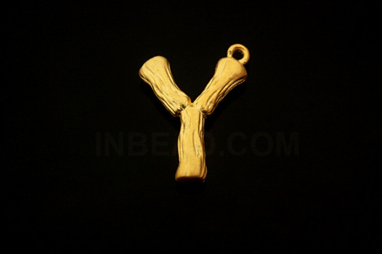 [W] S1285-Matt Gold Plated-(20pcs)-Initial Branch Pendant Y-Jewelry Making-Wholesale Jewelry Finding-Jewelry Supplies-Wholesale Initial, [PRODUCT_SEARCH_KEYWORD], JEWELFINGER-INBEAD, [CURRENT_CATE_NAME]