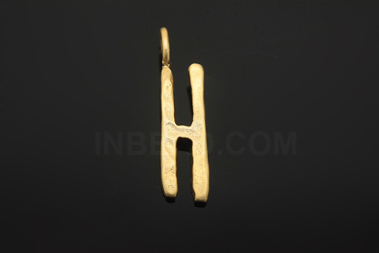 S1059-Matt Gold Plated-(2pcs)-Initial Pendant H-Jewelry Making-Wholesale Jewelry Finding-Jewelry Supplies-Wholesale Initial, [PRODUCT_SEARCH_KEYWORD], JEWELFINGER-INBEAD, [CURRENT_CATE_NAME]