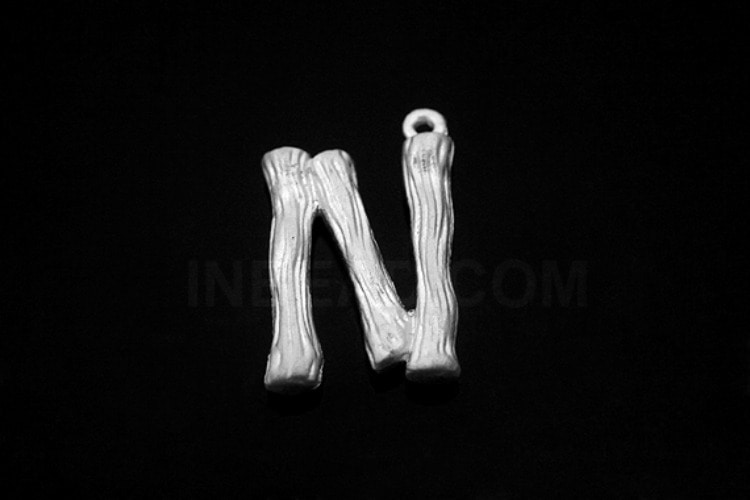 [W] S1300-Matt Rhodium Plated-(20pcs)-Initial Branch Pendant N-Jewelry Making-Wholesale Jewelry Finding-Jewelry Supplies-Wholesale Initial, [PRODUCT_SEARCH_KEYWORD], JEWELFINGER-INBEAD, [CURRENT_CATE_NAME]