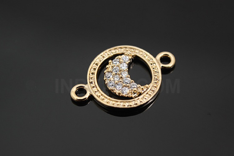 [W] M680-Gold Plated-(20pcs)-CZ Crescent Connector-Crescent Pendant-Wholesale Connectors, [PRODUCT_SEARCH_KEYWORD], JEWELFINGER-INBEAD, [CURRENT_CATE_NAME]