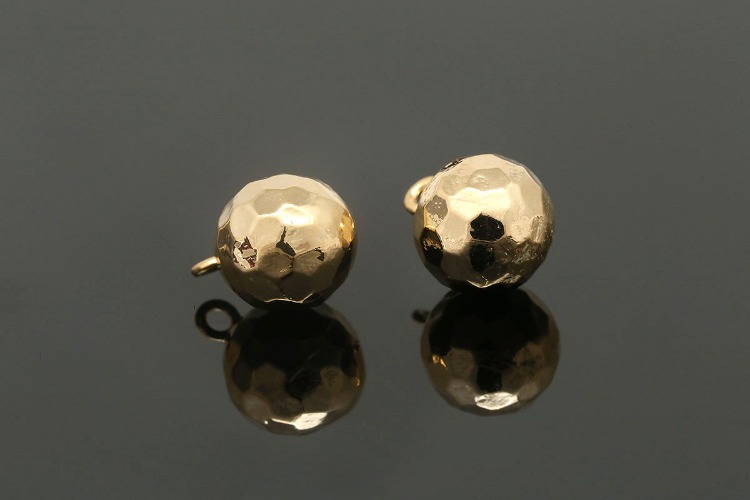 H965-Gold Plated-(1piece)-Faceted Round Ball Charms-Wholesale Charms, [PRODUCT_SEARCH_KEYWORD], JEWELFINGER-INBEAD, [CURRENT_CATE_NAME]