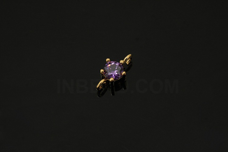 [W] S1219-Gold Plated-(50pcs)-4mm Amethyst-Birthstone Amethyst-Jewelry Making-Wholesale Jewelry Finding-Jewelry Supplies-Wholesale Connecters, [PRODUCT_SEARCH_KEYWORD], JEWELFINGER-INBEAD, [CURRENT_CATE_NAME]