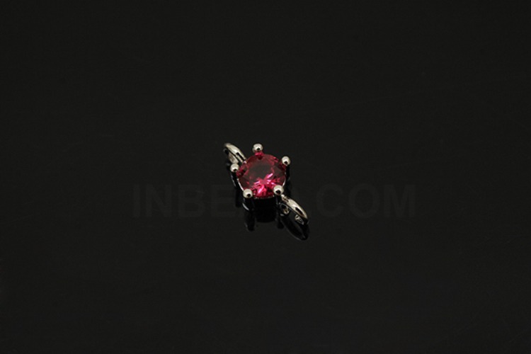 [W] S1236-Rhodium Plated-(50pcs)-4mm Ruby-Birthstone Ruby-Jewelry Making-Wholesale Jewelry Finding-Jewelry Supplies-Wholesale Connecters, [PRODUCT_SEARCH_KEYWORD], JEWELFINGER-INBEAD, [CURRENT_CATE_NAME]