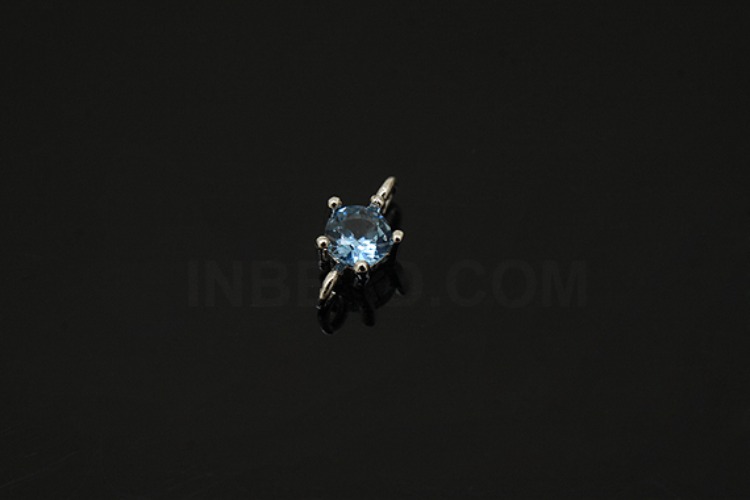 [W] S1232-Rhodium Plated-(50pcs)-4mm Aquamarine-Birthstone Aquamarine-Jewelry Making-Wholesale Jewelry Finding-Jewelry Supplies-Wholesale Connecters, [PRODUCT_SEARCH_KEYWORD], JEWELFINGER-INBEAD, [CURRENT_CATE_NAME]