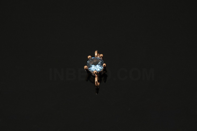 [W] S1244-Pink Gold Plated-(50pcs)-4mm Aquamarine-Birthstone Aquamarine-Jewelry Making-Wholesale Jewelry Finding-Jewelry Supplies-Wholesale Connecters, [PRODUCT_SEARCH_KEYWORD], JEWELFINGER-INBEAD, [CURRENT_CATE_NAME]