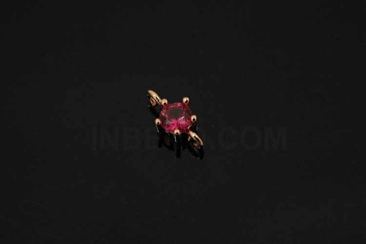[W] S1248-Pink Gold Plated-(50pcs)-4mm Ruby-Birthstone Ruby-Jewelry Making-Wholesale Jewelry Finding-Jewelry Supplies-Wholesale Connecters, [PRODUCT_SEARCH_KEYWORD], JEWELFINGER-INBEAD, [CURRENT_CATE_NAME]
