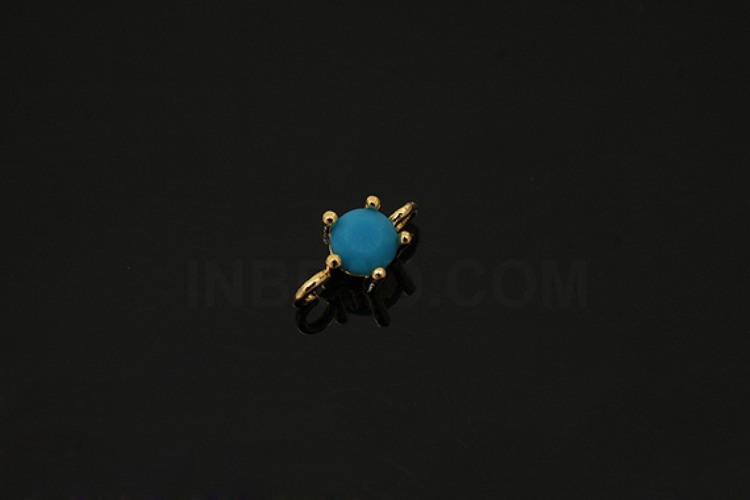 [W] S1229-Gold Plated-(50pcs)-4mm Turquoise-Birthstone Turquoise-Jewelry Making-Wholesale Jewelry Finding-Jewelry Supplies-Wholesale Connecters, [PRODUCT_SEARCH_KEYWORD], JEWELFINGER-INBEAD, [CURRENT_CATE_NAME]