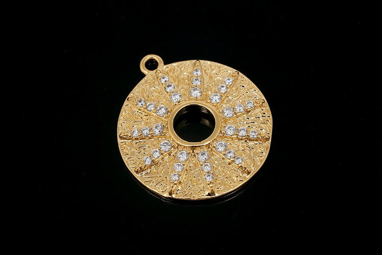 CH6098-Gold Plated-(1piece)-20mm CZ North Star Charm, Sun Pendant-Wholesale Pendants, [PRODUCT_SEARCH_KEYWORD], JEWELFINGER-INBEAD, [CURRENT_CATE_NAME]