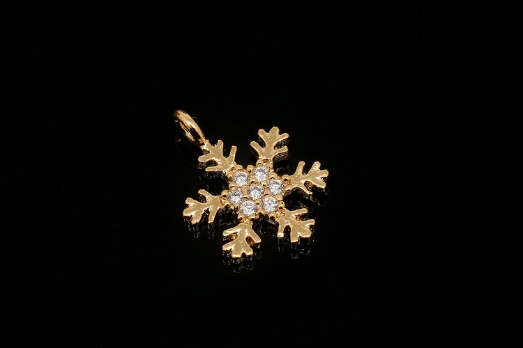 [W] H488-Gold Plated-(20pcs)-14*10mm Snow Flake Charm-Cubic Snow Flake Pendant-Wholesale Charms, [PRODUCT_SEARCH_KEYWORD], JEWELFINGER-INBEAD, [CURRENT_CATE_NAME]