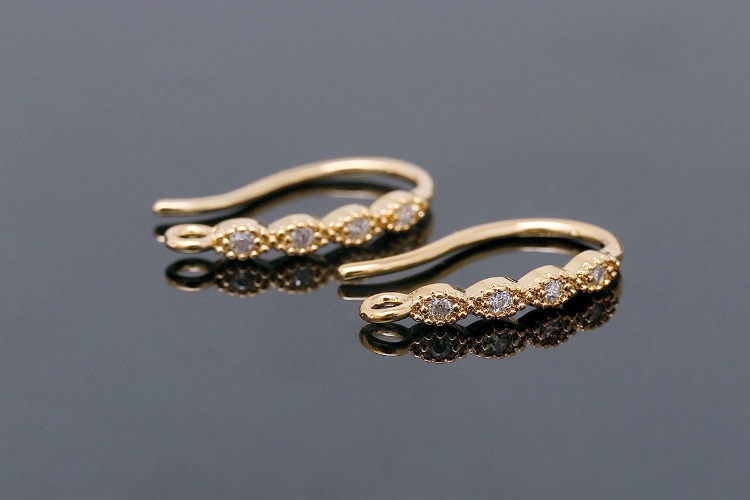 [W] CH6091-Gold Plated (10pairs)-16*2mm CZ Earrings-Wedding Bridal Earrings-Nickel Free, [PRODUCT_SEARCH_KEYWORD], JEWELFINGER-INBEAD, [CURRENT_CATE_NAME]