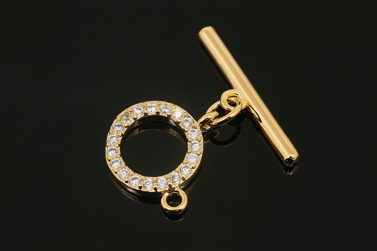 [W] TG014-Gold Plated (20pcs)-12mm CZ Toggle Bar Clasp-Clasp Pendant-Basic Component, [PRODUCT_SEARCH_KEYWORD], JEWELFINGER-INBEAD, [CURRENT_CATE_NAME]