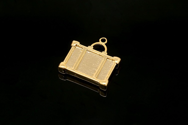 S459-Gold Plated-(2pcs)-13*13.5mm Travel Suitcase Charms-Tiny Trunk Pendant-Wholesale Charms, [PRODUCT_SEARCH_KEYWORD], JEWELFINGER-INBEAD, [CURRENT_CATE_NAME]