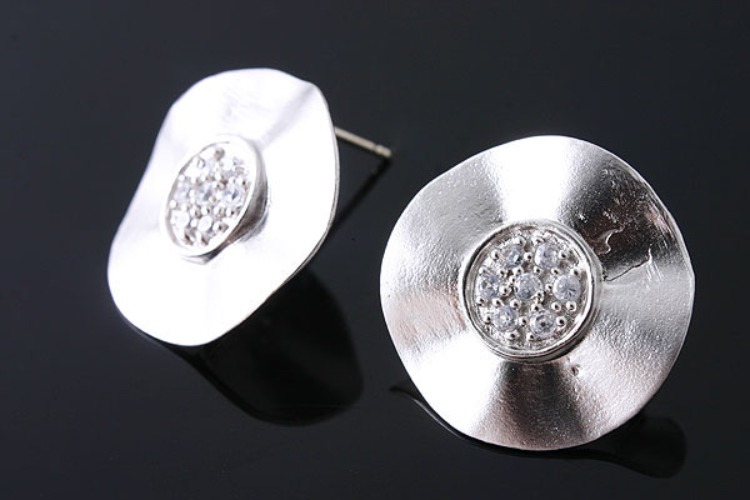 K541-Rhodium Plated-(1pairs)-CZ Earring Component-Wholesale Silver Earrings, [PRODUCT_SEARCH_KEYWORD], JEWELFINGER-INBEAD, [CURRENT_CATE_NAME]