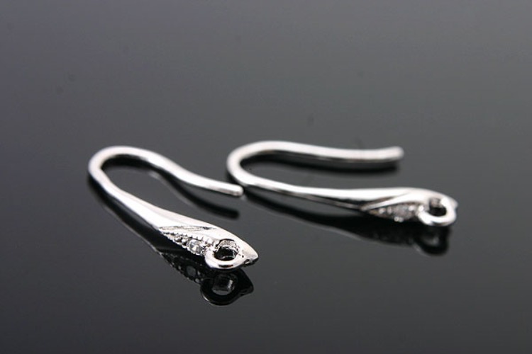 [W] K133-Rhodium Plated-(10pairs)-CZ Earring Component-Wholesale Silver Earrings, [PRODUCT_SEARCH_KEYWORD], JEWELFINGER-INBEAD, [CURRENT_CATE_NAME]
