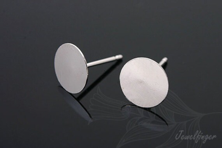 [W] K292-Rhodium Plated-(20pairs)-8mm Earring Component-Wholesale Silver Earrings, [PRODUCT_SEARCH_KEYWORD], JEWELFINGER-INBEAD, [CURRENT_CATE_NAME]