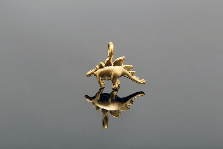 C857-Matt Gold Plated-(2pcs)-Tiny Stegosaurus Charm-Metal Charms-Animal Charms-Dinosaur Pendant-Wholesale Charms, [PRODUCT_SEARCH_KEYWORD], JEWELFINGER-INBEAD, [CURRENT_CATE_NAME]