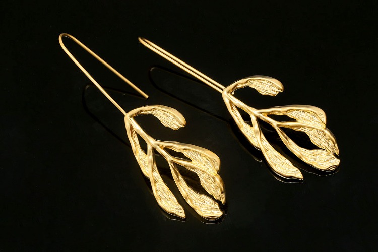 CH6067-Matt Gold Plated (1pairs)-Big Leaf Earrings-Jewelry Findings,Jewelry Making Supply, [PRODUCT_SEARCH_KEYWORD], JEWELFINGER-INBEAD, [CURRENT_CATE_NAME]