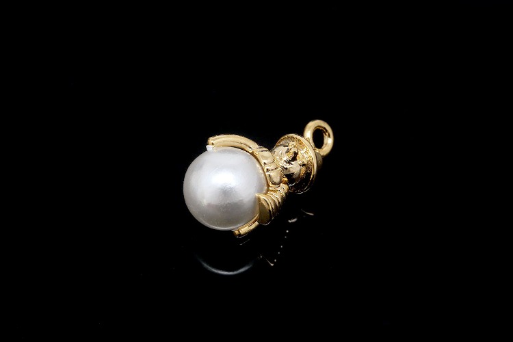 [W] E932-Gold Plated-(20pcs)-11*8mm Pearl Snowman Charms-Tiny Snowman Pendant-Christmas Pendant-Wholesale Charms, [PRODUCT_SEARCH_KEYWORD], JEWELFINGER-INBEAD, [CURRENT_CATE_NAME]