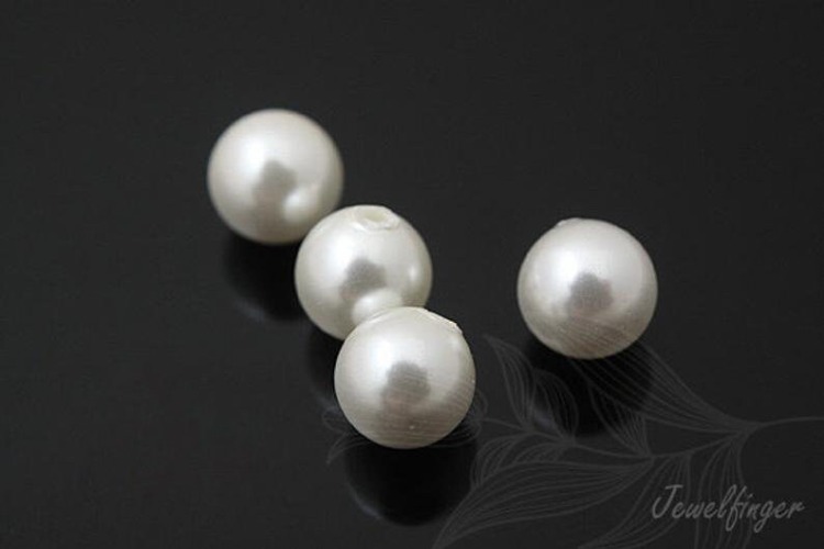 H921-Half-drilled-Shell Pearl-(2pcs)-6mm Half-drilled-Pearl coated on Shell based-Wholesale Pearl, [PRODUCT_SEARCH_KEYWORD], JEWELFINGER-INBEAD, [CURRENT_CATE_NAME]
