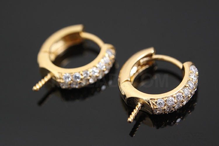 [W] K499-Gold Plated-(5pairs)-CZ Earring Component-Wholesale Silver Earrings, [PRODUCT_SEARCH_KEYWORD], JEWELFINGER-INBEAD, [CURRENT_CATE_NAME]
