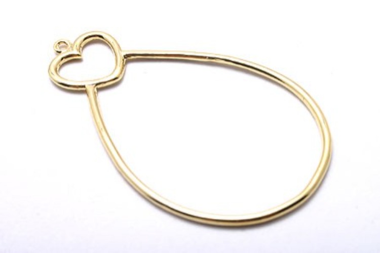 K323-Gold Plated-(1piece)-Silver Heart-Wholesale Silver Connects, [PRODUCT_SEARCH_KEYWORD], JEWELFINGER-INBEAD, [CURRENT_CATE_NAME]