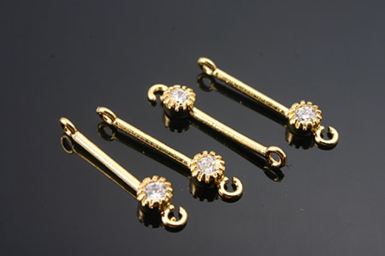 K937-Gold Plated-(1piece)-CZ Bar Silver Connects-Wholesale Silver Connects, [PRODUCT_SEARCH_KEYWORD], JEWELFINGER-INBEAD, [CURRENT_CATE_NAME]