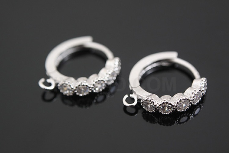 M073-Rhodium Plated-(1pairs)-CZ Earring Component-Wholesale Silver Earrings, [PRODUCT_SEARCH_KEYWORD], JEWELFINGER-INBEAD, [CURRENT_CATE_NAME]