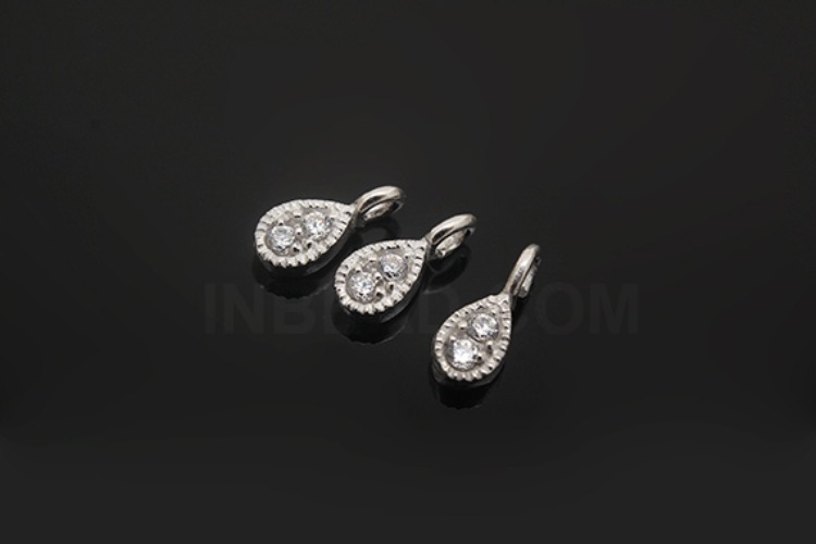 K1296-Rhodium Plated-(2pcs)-CZ Silver Pendants-Wholesale Silver Pendants, [PRODUCT_SEARCH_KEYWORD], JEWELFINGER-INBEAD, [CURRENT_CATE_NAME]