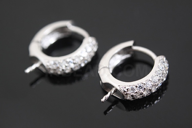 [W] K938-Rhodium Plated-(5pairs)-CZ Earring Component-Wholesale Silver Earrings, [PRODUCT_SEARCH_KEYWORD], JEWELFINGER-INBEAD, [CURRENT_CATE_NAME]