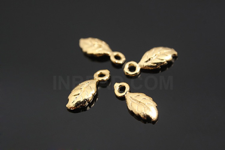 K227-Gold Plated-(2pcs)-Silver Leaf-Wholesale Silver Charms, [PRODUCT_SEARCH_KEYWORD], JEWELFINGER-INBEAD, [CURRENT_CATE_NAME]