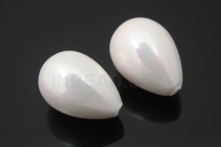 [W] E461-Half-drilled-Shell Pearl-(20pcs)-10*13mm Half drilled Pearl coated on Shell based-Wholesale Gemstone, [PRODUCT_SEARCH_KEYWORD], JEWELFINGER-INBEAD, [CURRENT_CATE_NAME]