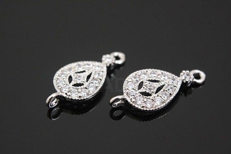 K524-Rhodium Plated-(1piece)-CZ Silver-Wholesale Silver Connects, [PRODUCT_SEARCH_KEYWORD], JEWELFINGER-INBEAD, [CURRENT_CATE_NAME]