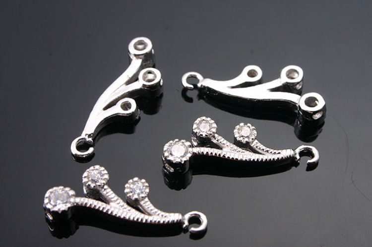 K957-Rhodium Plated-(2pcs)-CZ Wing Pendants-Wholesale Silver Pendants, [PRODUCT_SEARCH_KEYWORD], JEWELFINGER-INBEAD, [CURRENT_CATE_NAME]