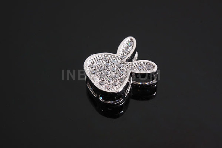 K403-Rhodium Plated-(1piece)-CZ Rabbit Silver Pendants-Wholesale Silver Pendants, [PRODUCT_SEARCH_KEYWORD], JEWELFINGER-INBEAD, [CURRENT_CATE_NAME]