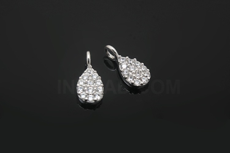 K1297-Rhodium Plated-(1piece)-CZ Drop Silver Pendants-Wholesale Silver Pendants, [PRODUCT_SEARCH_KEYWORD], JEWELFINGER-INBEAD, [CURRENT_CATE_NAME]