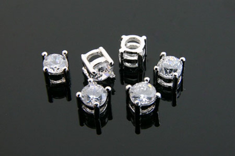 K132-Rhodium Plated-(1piece)-4mm CZ Pendants-Wholesale Silver Pendants, [PRODUCT_SEARCH_KEYWORD], JEWELFINGER-INBEAD, [CURRENT_CATE_NAME]