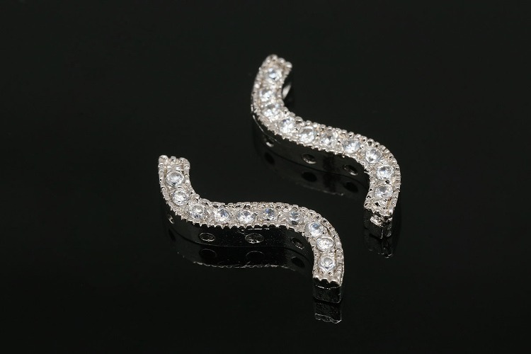 K827-Rhodium Plated-(1piece)-16mm CZ Silver-Wholesale Silver Connecters, [PRODUCT_SEARCH_KEYWORD], JEWELFINGER-INBEAD, [CURRENT_CATE_NAME]