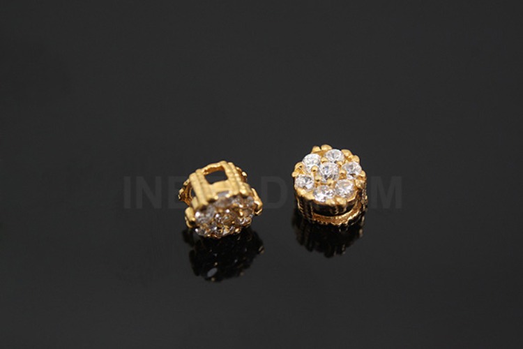 [W] K719-Gold Plated-(10pcs)-CZ 5mm Flower Pendants-Wholesale Silver Pendants, [PRODUCT_SEARCH_KEYWORD], JEWELFINGER-INBEAD, [CURRENT_CATE_NAME]