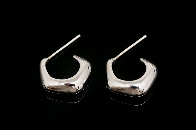 CH6118-Ternary Alloy Plated (1pairs)-18mm Bold  Earrings-5.5mm Thickness Simple Earrings-Silver Post, [PRODUCT_SEARCH_KEYWORD], JEWELFINGER-INBEAD, [CURRENT_CATE_NAME]