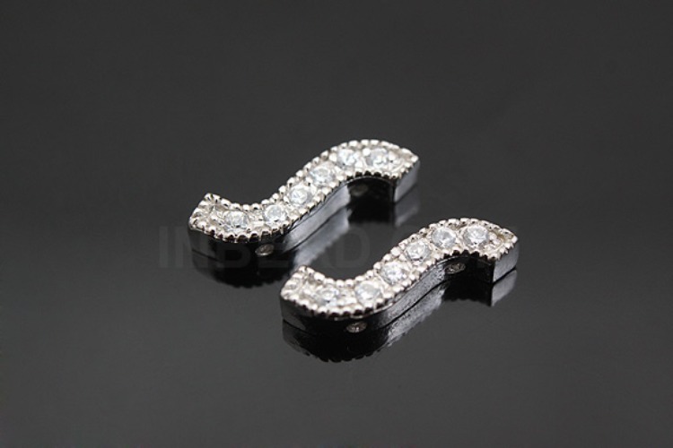 K105-Rhodium Plated-(1piece)-12mm CZ Silver-Wholesale Silver Connecters, [PRODUCT_SEARCH_KEYWORD], JEWELFINGER-INBEAD, [CURRENT_CATE_NAME]