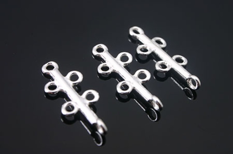 K183-Non Plated-(2pcs)-6 Hole Silver Connects-Wholesale Silver Connects, [PRODUCT_SEARCH_KEYWORD], JEWELFINGER-INBEAD, [CURRENT_CATE_NAME]