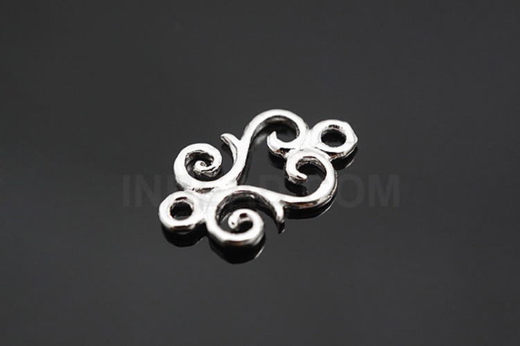 K517-Rhodium Plated-(2pcs)-Heart Connects-Wholesale Silver Connects, [PRODUCT_SEARCH_KEYWORD], JEWELFINGER-INBEAD, [CURRENT_CATE_NAME]