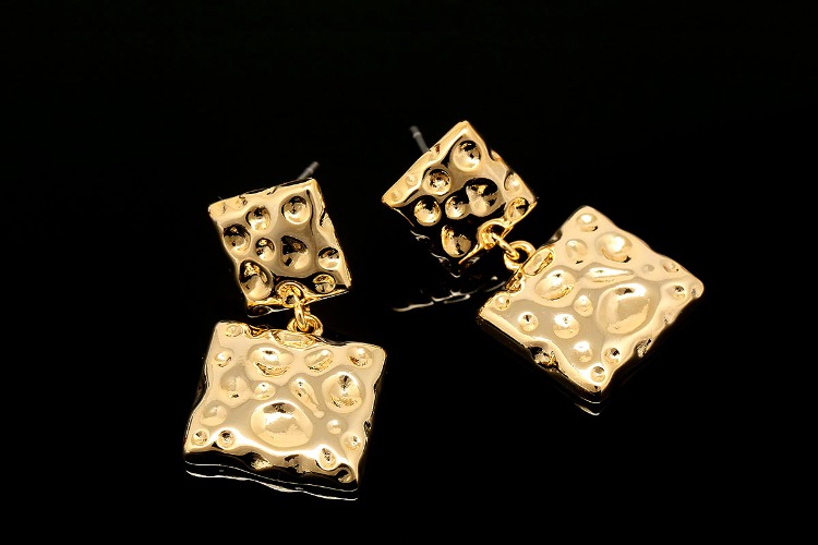 [W] S028-Gold Plated-(10pairs)-25*14mm Square Earrings-Unique Post Earrings-Titanium Post, [PRODUCT_SEARCH_KEYWORD], JEWELFINGER-INBEAD, [CURRENT_CATE_NAME]