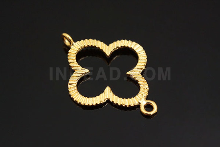 [W] E605-Gold Plated-(10pcs)-Clover Silver Connects-Wholesale Silver Connects, [PRODUCT_SEARCH_KEYWORD], JEWELFINGER-INBEAD, [CURRENT_CATE_NAME]