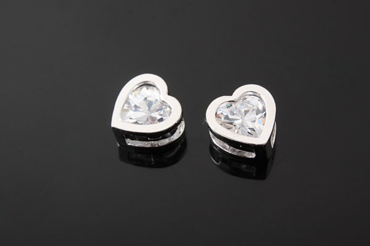 K693-Rhodium Plated-(1piece)-CZ Heart Pendants-Wholesale Silver Pendants, [PRODUCT_SEARCH_KEYWORD], JEWELFINGER-INBEAD, [CURRENT_CATE_NAME]