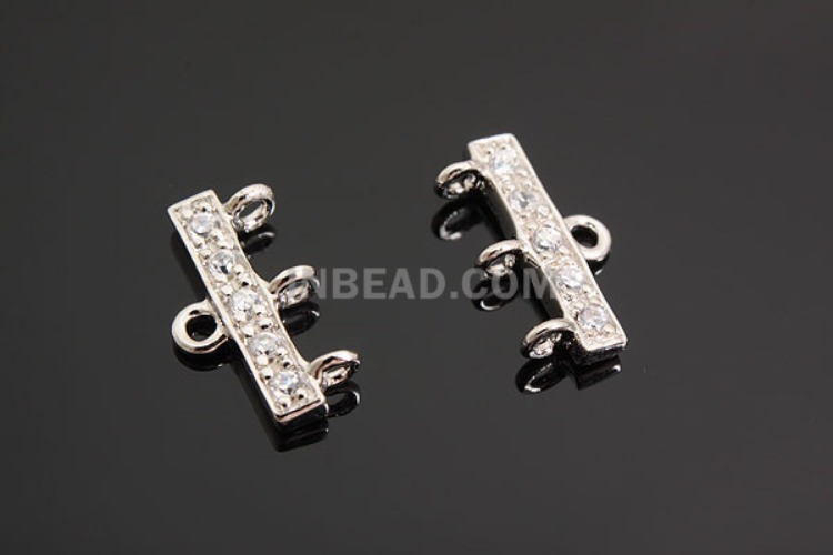 K306-Rhodium Plated-(1piece)-12mm CZ Silver Connects-Wholesale Silver Connects, [PRODUCT_SEARCH_KEYWORD], JEWELFINGER-INBEAD, [CURRENT_CATE_NAME]